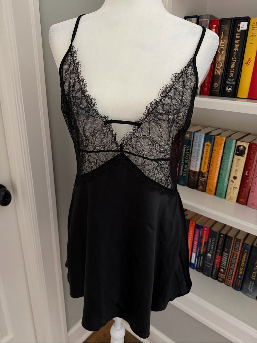 Victoria's Secret Black Lace & Satin Chemise